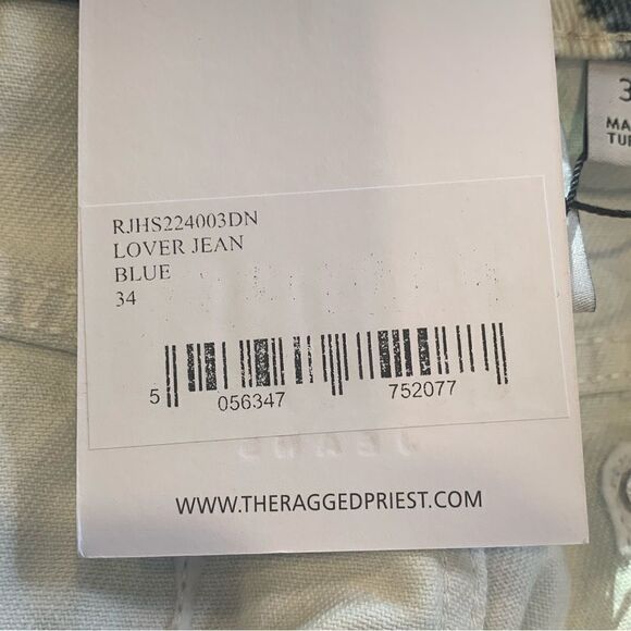 The Ragged Priest Jeans Lover Print Release Jeans Wide Leg High Rise Size 34 - Picture 10 of 12